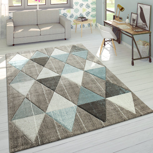 Kurzflor-Teppich |Ideal für Wohnzimmer, Esszimmer, Schlafzimmer oder Kinderzimmer | Beige
